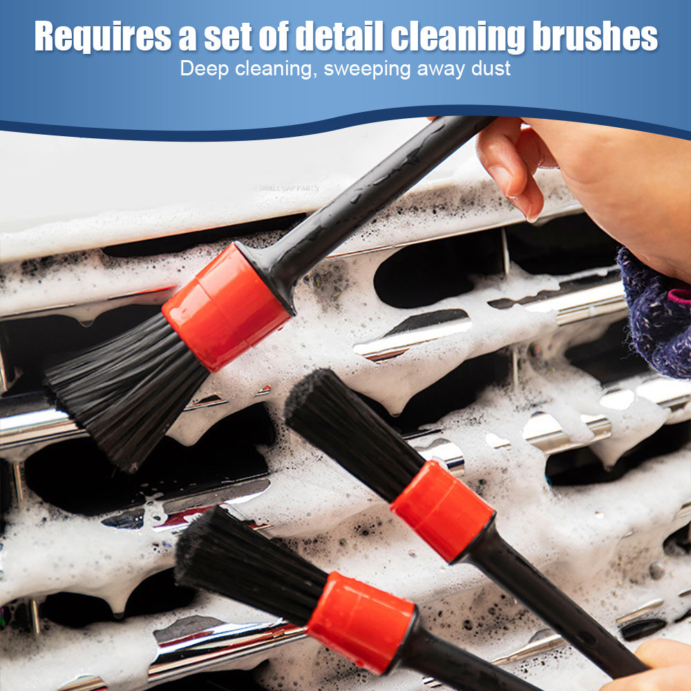 Car Detailing Brush Set — Soft Bristle Cleaning Brushes (5-Piece)